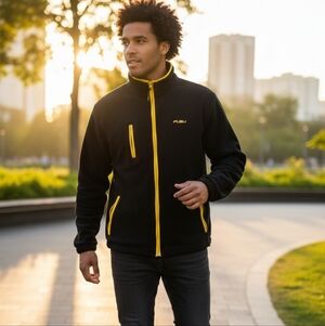 FUBU SPORTS VINTAGE MENS SWEATSHIRT Fleece SIZE MEDIUM Dark Blue Full Zip